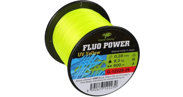 GIANTS FISHING - Vlasec Fluo Power UV-Yellow 0,35 mm 11,8 kg 600 m