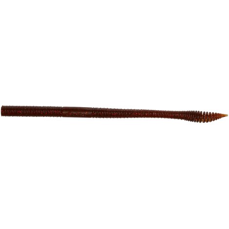 GUNKI - Gumový červ Vista Worm 14,7 cm Brown Oil Red Flame 15 ks