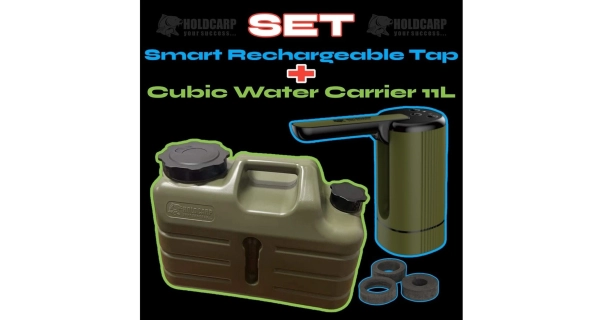 HOLDCARP - Set kanystr a automatická pumpa Smart Rechargeable Tap Cubic Water Carrier 11 l