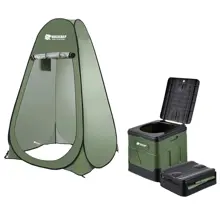 HOLDCARP - Set Skládací přenosná toaleta Portable Toi + Toilet & Shower Tent + Toilet Garbage Kit