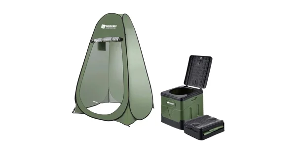 HOLDCARP - Set Skládací přenosná toaleta Portable Toi + Toilet & Shower Tent + Toilet Garbage Kit