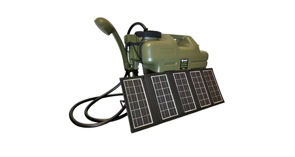 HOLDCARP - Set Sprcha kanystr a solární panel Rechargeable Camping Shower 11 l + Solar 10W