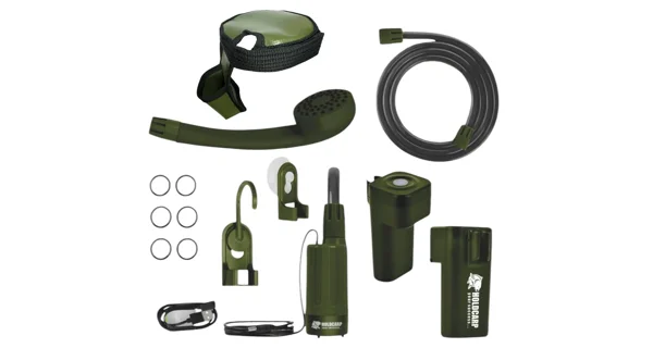 HOLDCARP - Set Sprcha kanystr a solární panel Rechargeable Camping Shower 11 l + Solar 10W