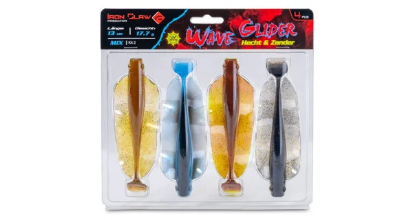 IRON CLAW - Nástraha Wave Glider Mix Kit 2 Hecht & Zander 13 cm 17,7 g 4 ks