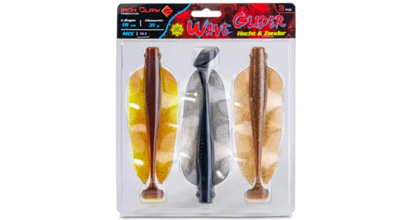 IRON CLAW - Nástraha Wave Glider Mix Kit 2 Hecht & Zander 16 cm 31 g 3 ks