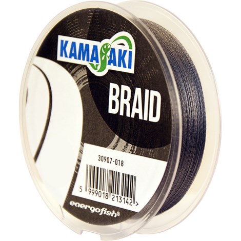 KAMASAKI - Pletená šňůra Braid Šedá 0,20 mm 15,5 kg 100 m