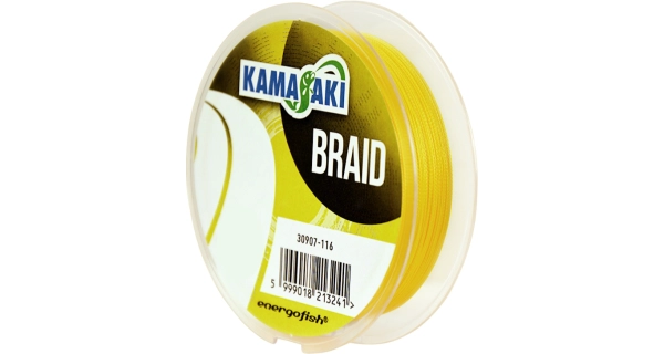 KAMASAKI - Pletená šňůra Braid Žlutá 0,25 mm 23,6 kg 100 m