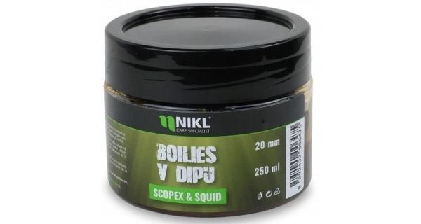 KAREL NIKL - Boilies v dipu Scopex & Squid 20 mm 250 g