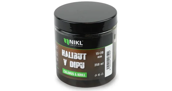 KAREL NIKL - Pelety Black Halibut v dipu Calanus & Krill 15 + 20 mm 250 ml