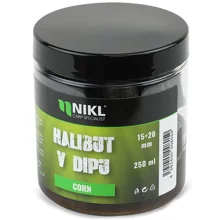 KAREL NIKL - Pelety Black Halibut v dipu Corn 15 + 20 mm 250 ml