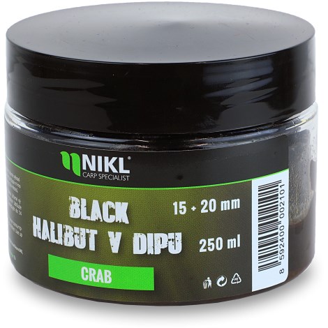 KAREL NIKL - Pelety Black Halibut v dipu Crab 15 + 20 mm 250 g