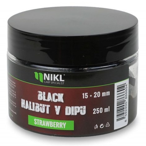 KAREL NIKL - Pelety Black Halibut v dipu Jahoda 15 + 20 mm 250 g