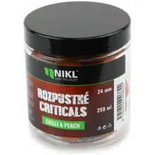KAREL NIKL - Rozpustné Criticals boilie Chilli & Peach 24 mm 250 ml