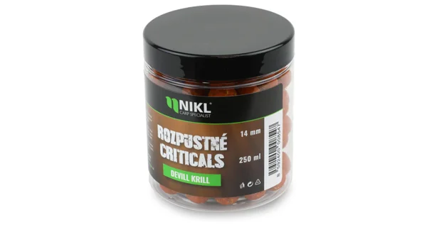 KAREL NIKL - Rozpustné Criticals boilie Devill Krill 14 mm 250 ml