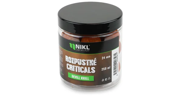 KAREL NIKL - Rozpustné Criticals boilie Devill Krill 24 mm 250 ml