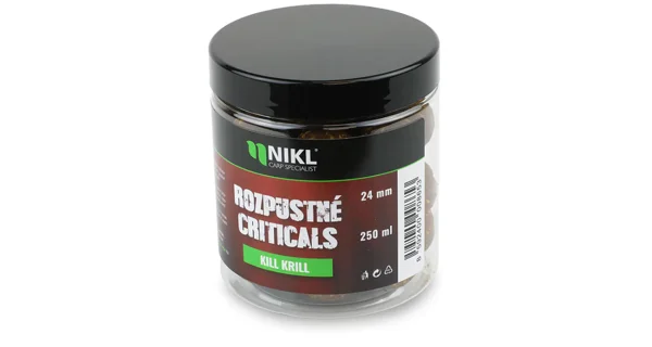 KAREL NIKL - Rozpustné Criticals boilie Kill Krill  24 mm 250 ml
