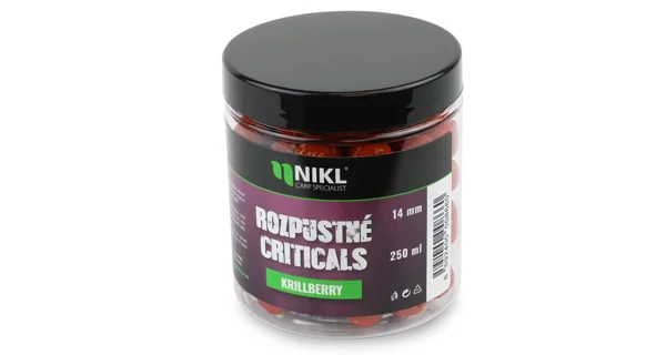 KAREL NIKL - Rozpustné Criticals boilie Krill Berry 14 mm 250 ml