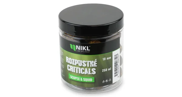 KAREL NIKL - Rozpustné Criticals boilie Scopex & Squid 18 mm 250 ml