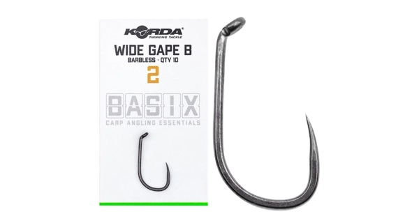KORDA - Háčky bez protihrotu Basix Wide Gape Barbless vel. 4 10 ks