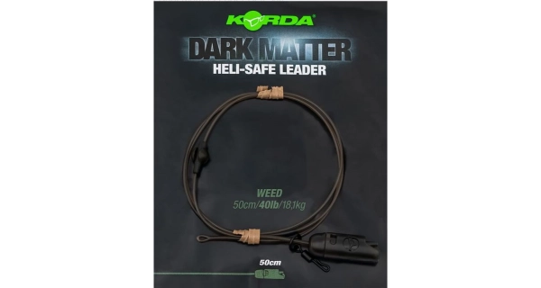 KORDA - Hotová montáž Dark Matter Leader Heli Safe Weed 40 lb 50 cm