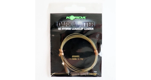 KORDA - Hotová montáž Dark Matter Leader QC Hybrid Clip Gravel 40 lb 1 m Hnědá