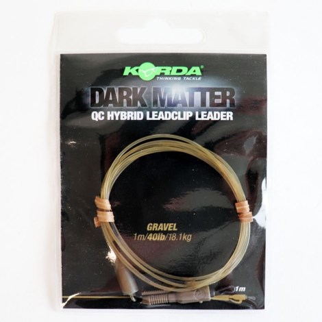 KORDA - Hotová montáž Dark Matter Leader QC Hybrid Clip Gravel 40 lb 1 m hnědá