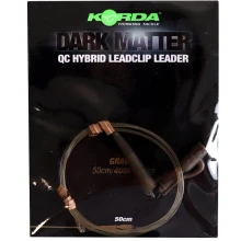 KORDA - Hotová montáž Dark Matter Leader QC Hybrid Clip Gravel 40 lb 50 cm hnědá