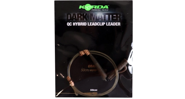 KORDA - Hotová montáž Dark Matter Leader QC Hybrid Clip Gravel 40 lb 50 cm hnědá