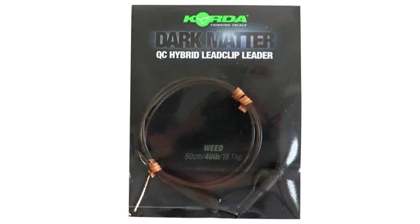 KORDA - Hotová montáž Dark Matter Leader QC Hybrid Clip Weed 40 lb 50 cm zelená