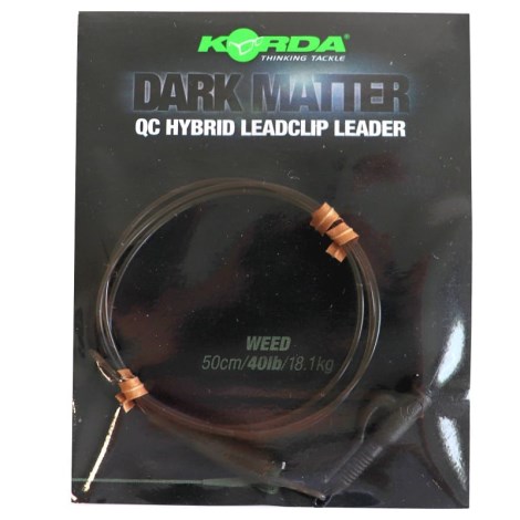 KORDA - Hotová montáž Dark Matter Leader QC Hybrid Clip Weed 40 lb 50 cm zelená