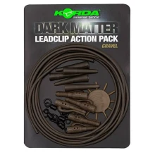 KORDA - Hotové montáže Dark Matter Lead Clip Action Pack Gravel 5ks