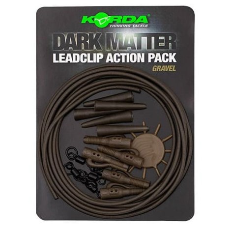 KORDA - Hotové montáže Dark Matter Lead Clip Action Pack Gravel 5ks