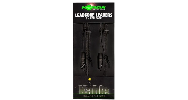 KORDA - Hotové montáže Leadcore Leader Heli Safe 1 m Weed/Silt 2 ks