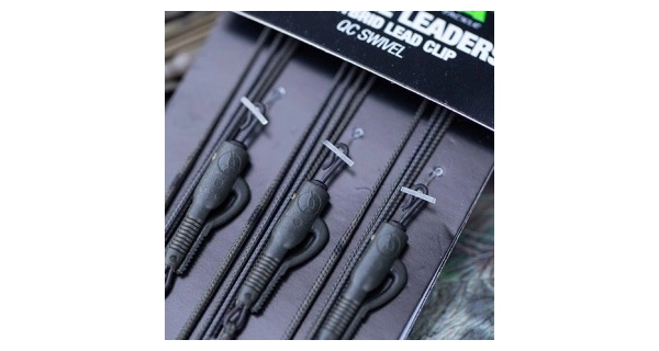 KORDA - Hotové montáže Leadcore Leader Hybrid Lead Clip QC Swivel Weed 3 ks