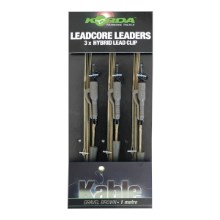 KORDA - Hotové montáže Leadcore Leader Hybrid Lead Clip Weed/Silt 3 ks