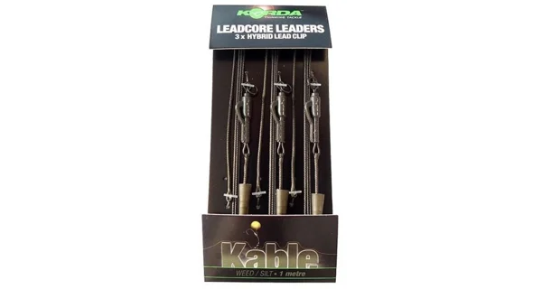 KORDA - Hotové montáže Leadcore Leader Hybrid Lead Clip Weed/Silt 3 ks