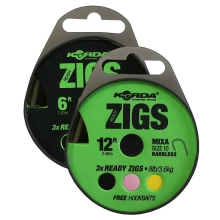 KORDA - Hotové návazce Ready Zigs 8' (180 cm) vel.10 3 ks