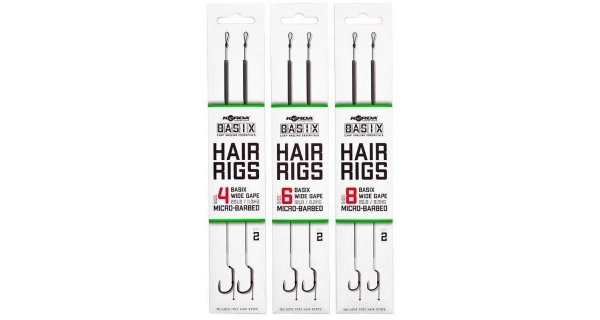 KORDA - Hotový návazec Basix Hair rigs Wide Gape 8 18 lb 2 ks