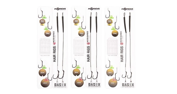 KORDA - Hotový návazec Basix Hair rigs Wide Gape 8 18 lb 2 ks
