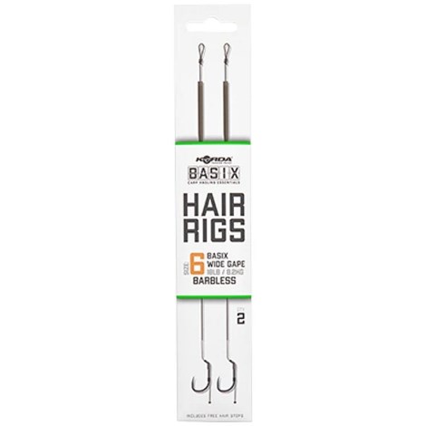 KORDA - Hotový návazec Basix Hair rigs Wide Gape B 6 18 lb 2 ks