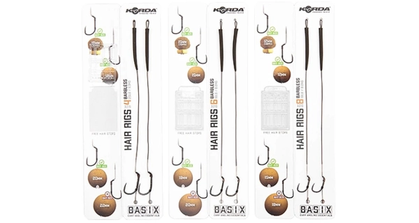 KORDA - Hotový návazec Basix Hair rigs Wide Gape B 6 18 lb 2 ks