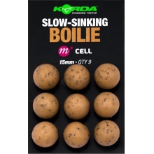 KORDA - Imitace nástrah Plastic Wafter Slow-Sinking Boilie Cell 15 mm 9 ks