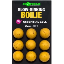 KORDA - Imitace nástrah Plastic Wafter Slow-Sinking Boilie Essential Cell 15 mm 9 ks