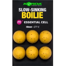 KORDA - Imitace nástrah Plastic Wafter Slow-Sinking Boilie Essential Cell 18 mm 6  ks