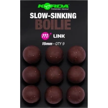 KORDA - Imitace nástrah Plastic Wafter Slow-Sinking Boilie Link 15 mm 9 ks