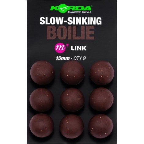 KORDA - Imitace nástrah Plastic Wafter Slow-Sinking Boilie Link 15 mm 9 ks