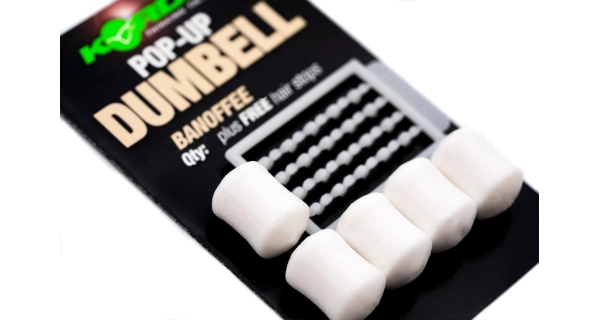 KORDA - Imitace nástrah Pop-up Dumbell Banoffee Bílá 12 mm 8 ks