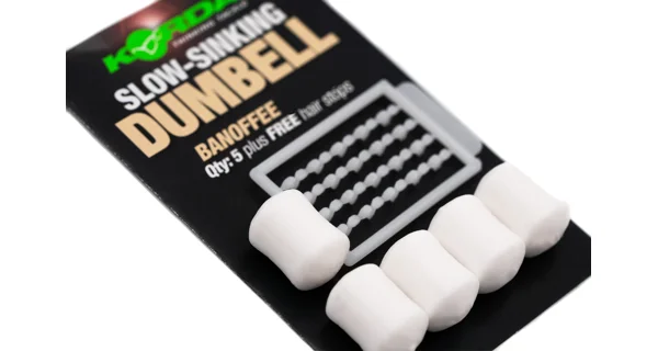 KORDA - Imitace nástrah Slow Sinking Dumbell Banoffee Bílá 12 mm 8 ks