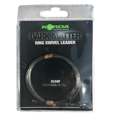 KORDA - Koncová montáž Dark Matter Ring Swivel Leader 18,1 kg 50 cm Clear