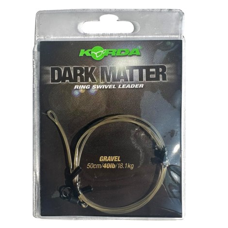 KORDA - Koncová montáž Dark Matter Ring Swivel Leader 18,1 kg 50 cm Gravel